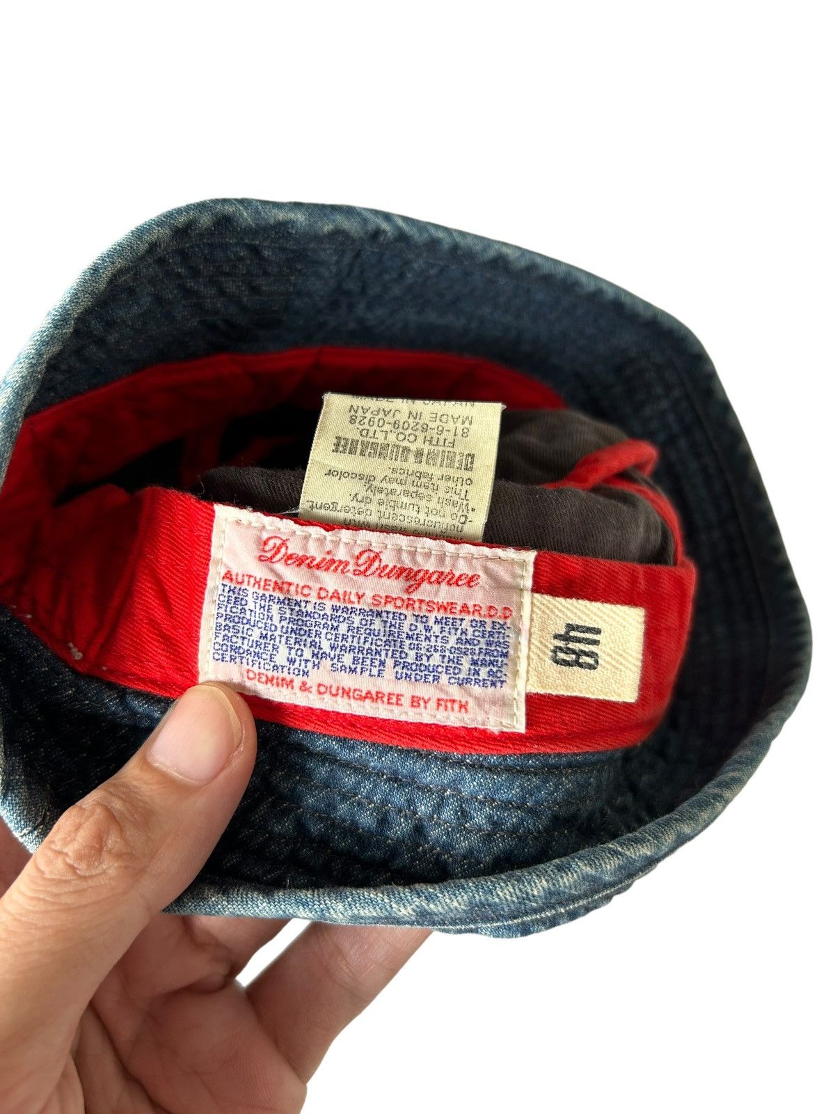 Japanese Brand × Kapital × Vintage DENIM DUNGAREE LOW BUCKET HATS VINTAGE RARE DESIGN ☠️🎌 Size ONE SIZE - 11 Thumbnail
