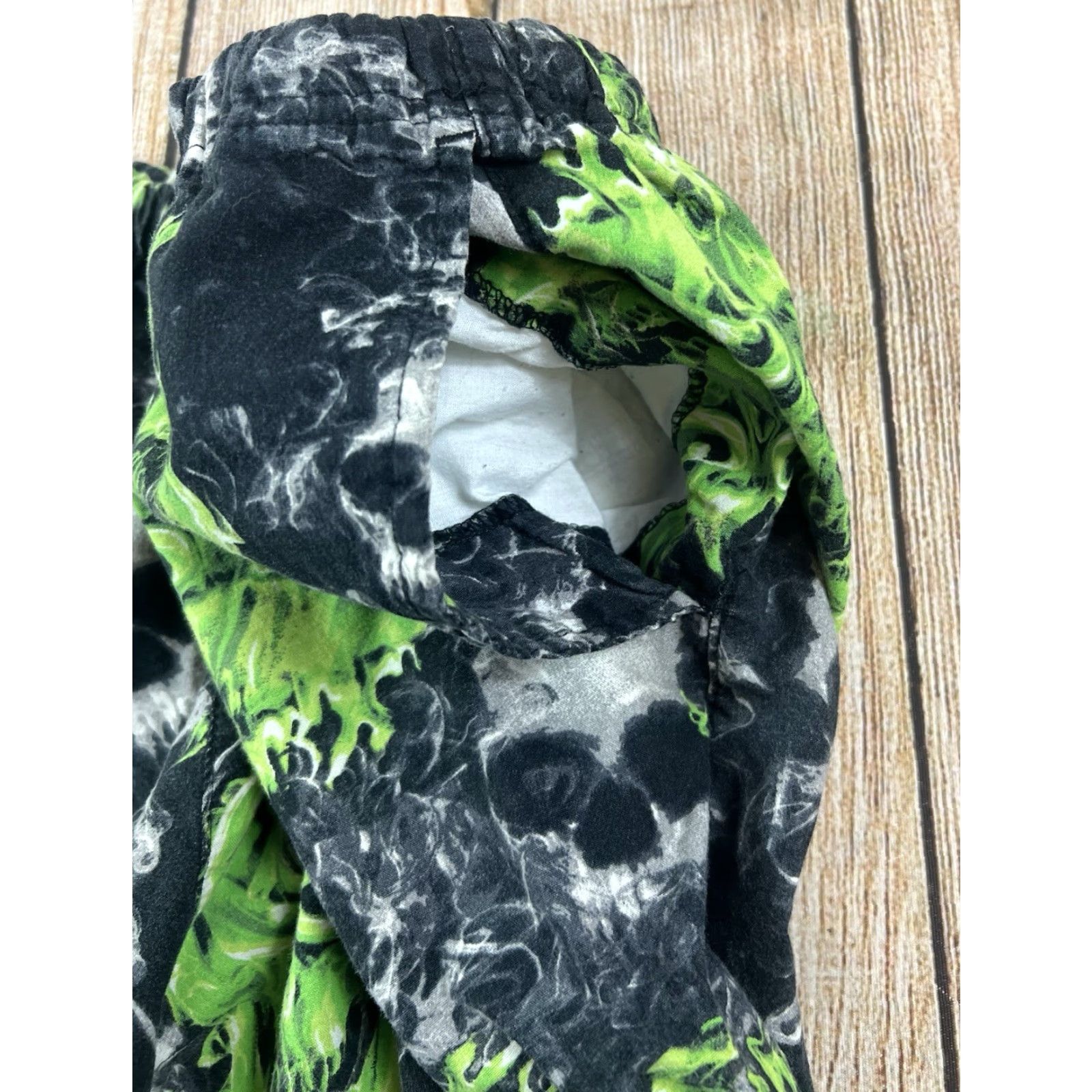 Vintage Halloween Neon Flame Skull Lounge Pants Mens L Black 100% Cotton Knit with Pockets Skull Pattern 36-38 N/A Te][ Not allowed. Size US 33 - 4 Thumbnail