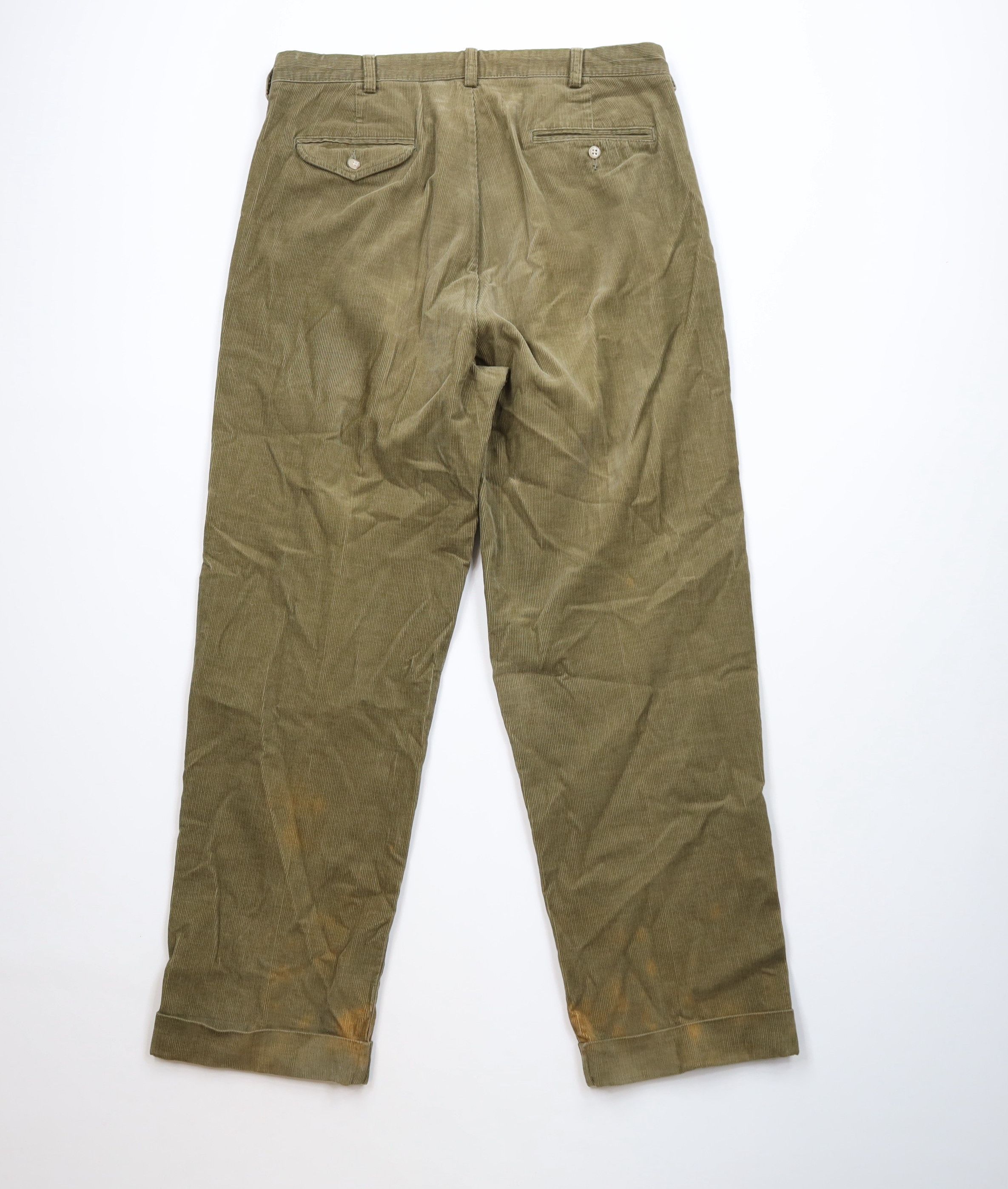 Ralph Lauren Vintage 90s Ralph Lauren Wide Leg Corduroy Chino Pants Green Size US 34 / EU 50 - 10 Thumbnail