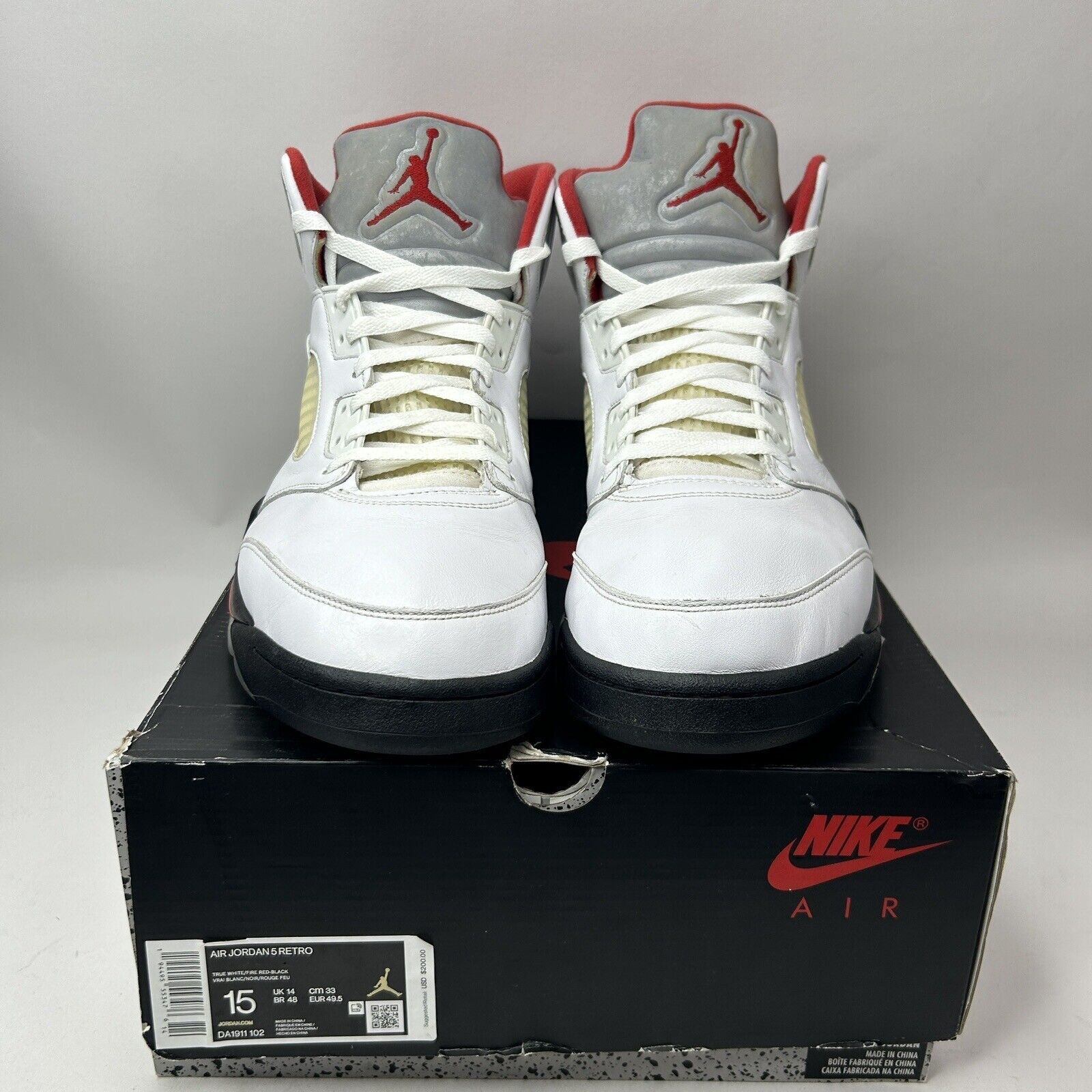 Jordan Brand Nike Shoes Air Jordan 5 Retro “Fire Red Silver Tongue” 2020 Size US 15 / EU 48 - 2 Thumbnail