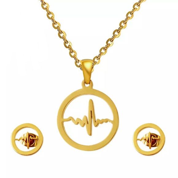 Other Stainless Steel Electrocardiogram Necklace Set Size ONE SIZE - 1 Thumbnail