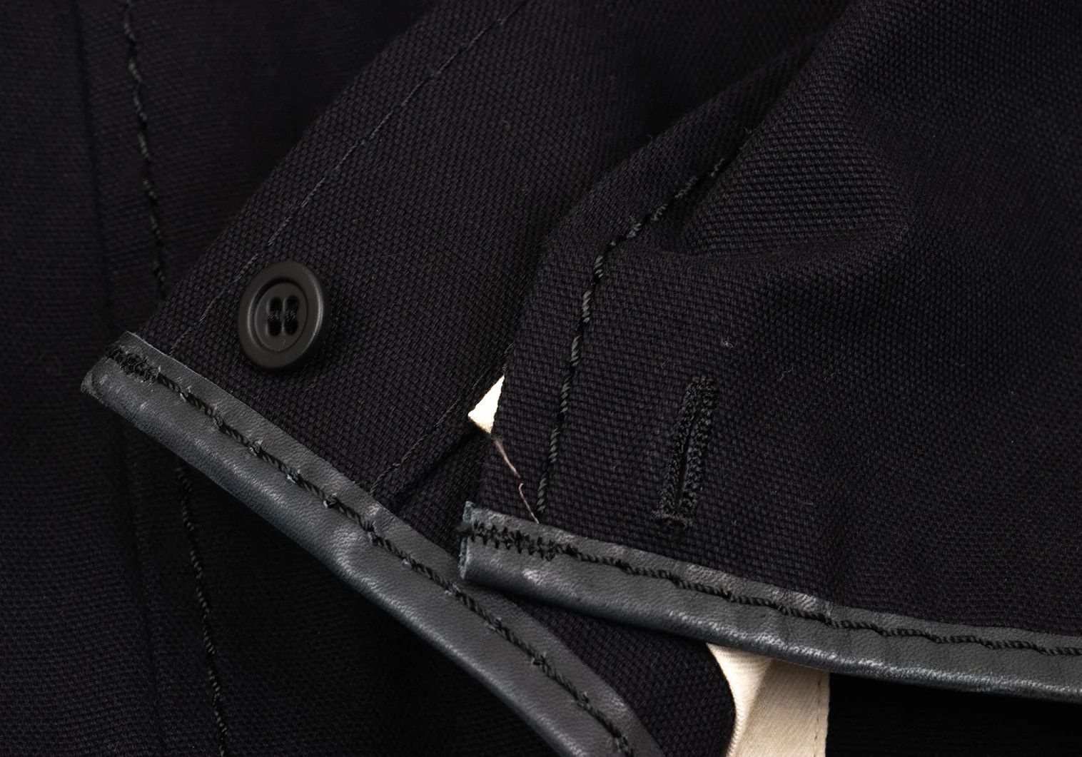 Issey Miyake Leather Piping Canvas Jacket in Black 2 Size US M / EU 48-50 / 2 - 14 Thumbnail