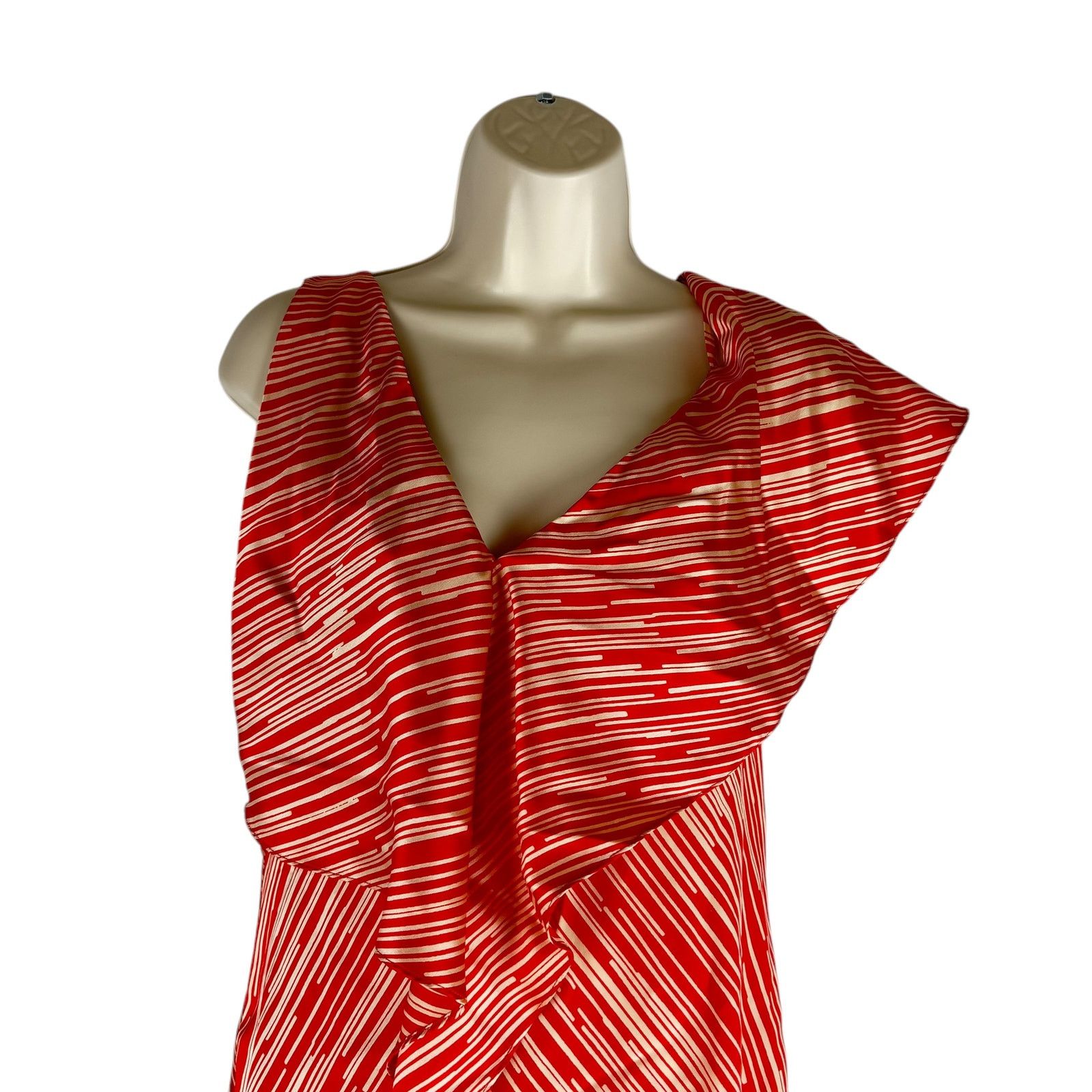 Diane von Furstenberg NEW Diane Von Furstenberg silk asym ruffle dress red sz 6 Size M / US 6-8 / IT 42-44 - 3 Thumbnail