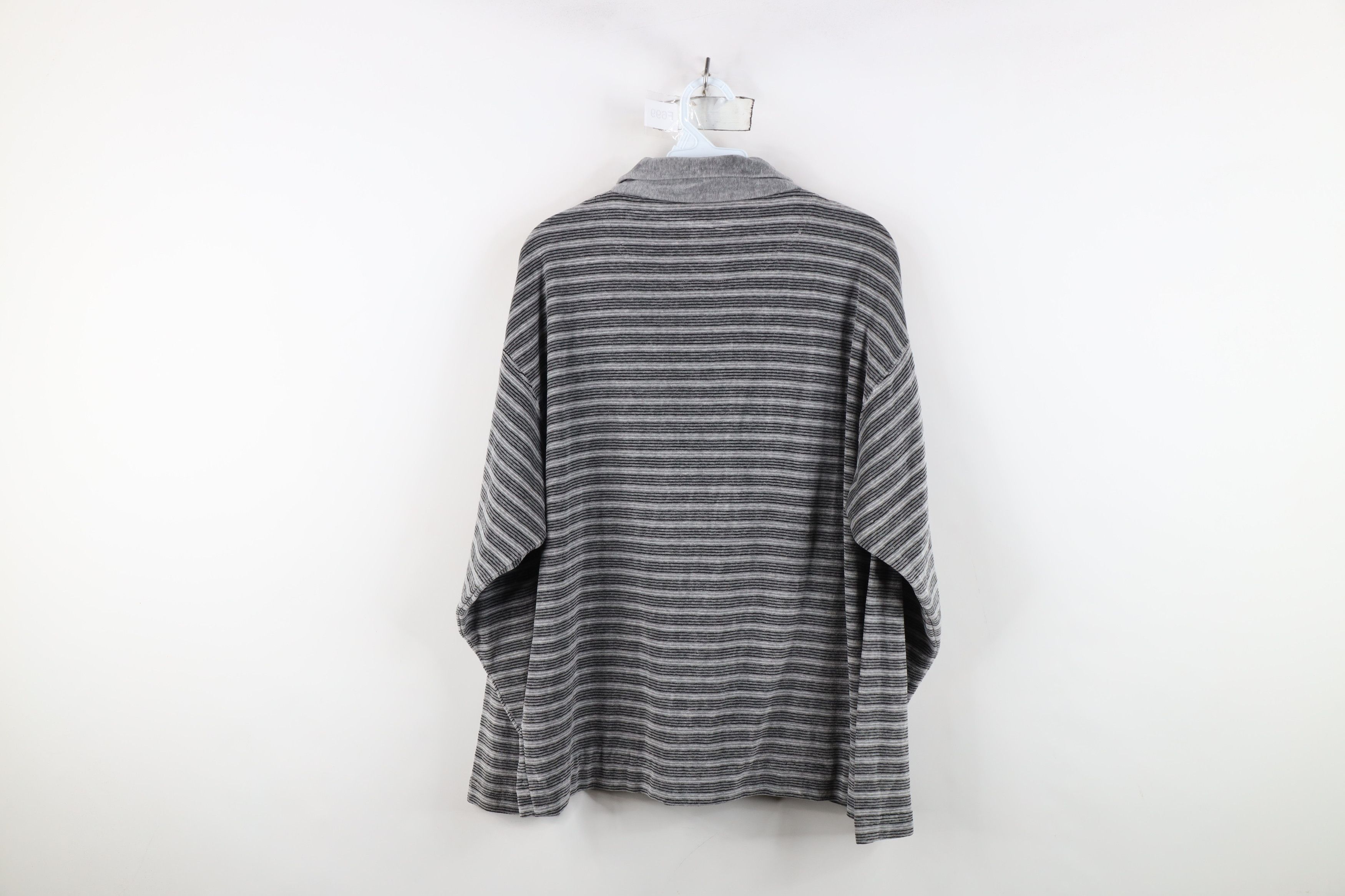 Vintage Vintage 90s Streetwear Velour Striped Long Sleeve Rugby Polo Size US M / EU 48-50 / 2 - 9 Thumbnail