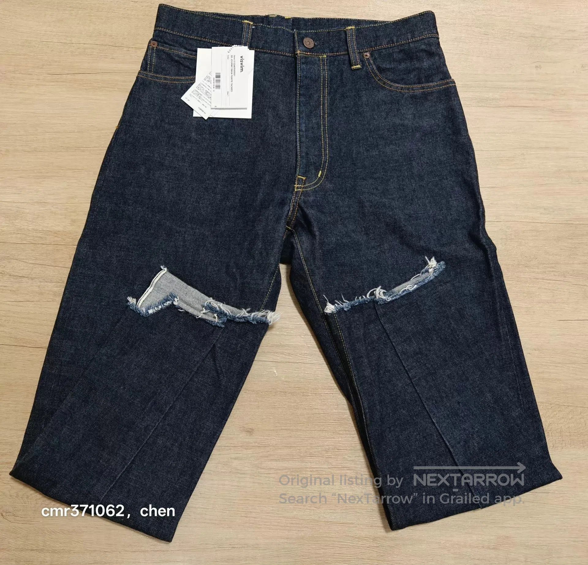 Visvim Blue Denim Pants with Frayed Hem - Size 30. Size US 30 / EU 46 - 4 Thumbnail