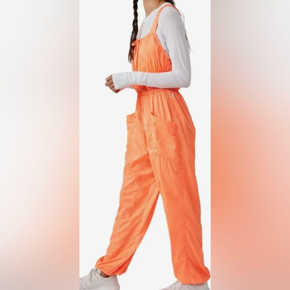 Free People Free people tropic red/verm hot watermelon jumpsuit size XS Size 22" - 3 Thumbnail