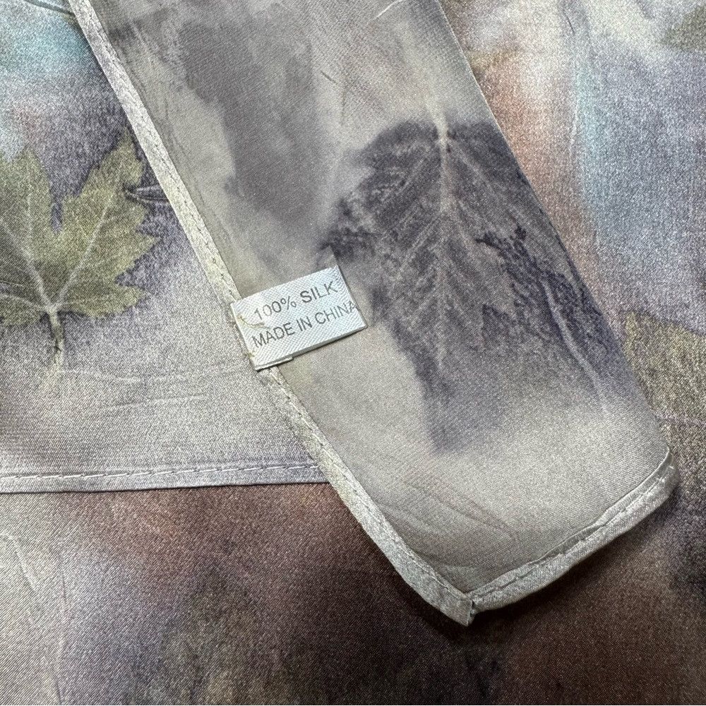 Other New 100% Silk Hand Dyed Leaves Ecoprint Rectangle Scarf 10. Size ONE SIZE - 7 Thumbnail