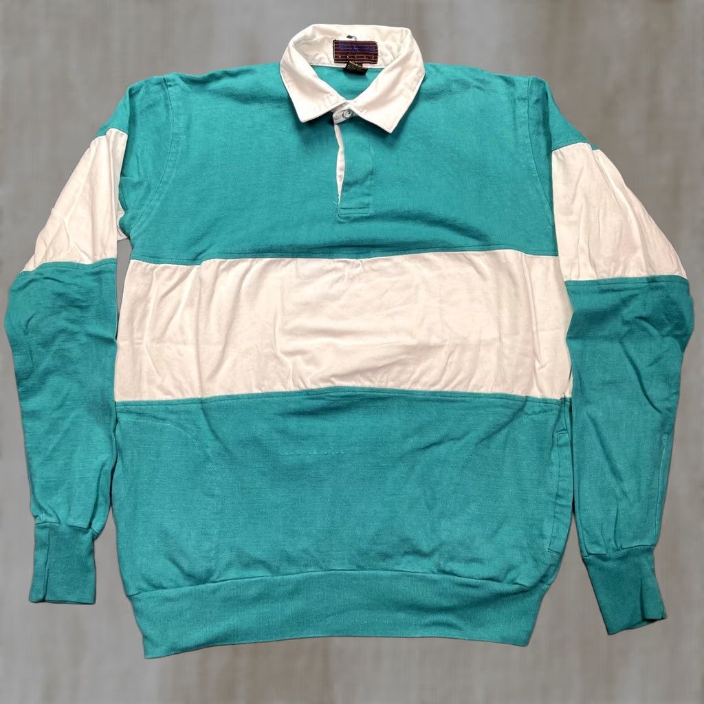 Brighton Brighton Rugby Polo Shirt Mens Medium Blue White Stripe Long Sleeve Casual Size US M / EU 48-50 / 2 - 1 Thumbnail