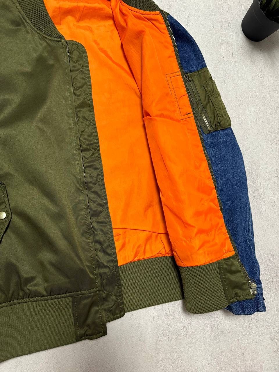 Japanese Brand × Vintage Vintage Bomber Jacket Denim Sleeve Avant-Garde Y2K 90s Size US S / EU 44-46 / 1 - 7 Thumbnail