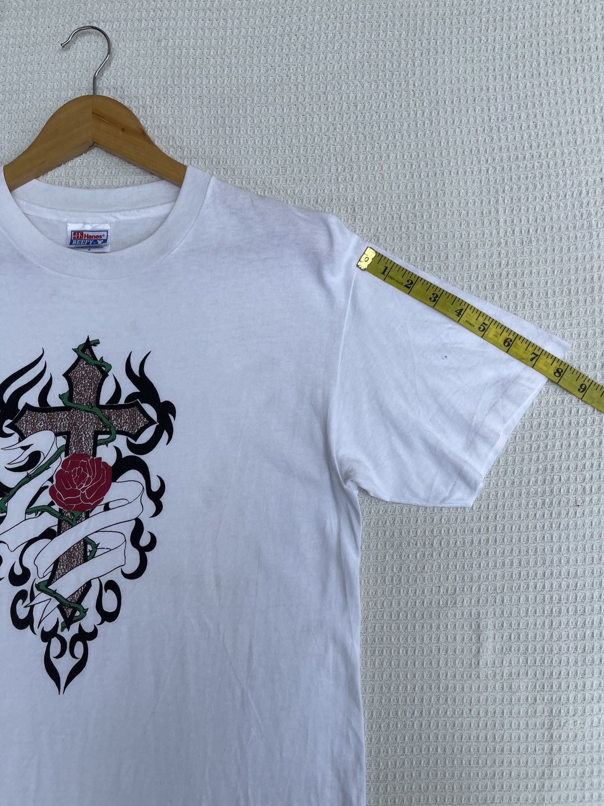 If Six Was Nine × Vintage Last Drop🔥Rare🔥Vintage 90s Jesus Cross T-Shirt Size US M / EU 48-50 / 2 - 10 Thumbnail