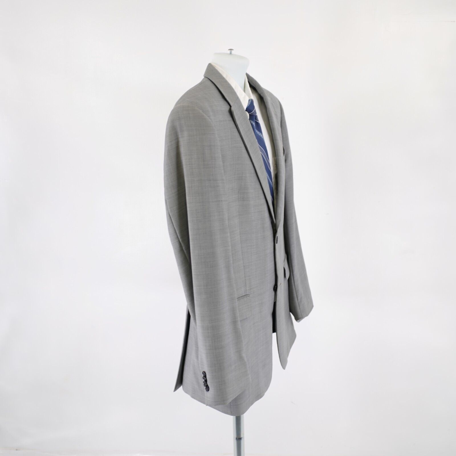 Tommy Hilfiger DAMAGED Tommy Hilfiger Wool Gray Sharkskin 42R 2 Button Blaz Size 42R - 10 Thumbnail
