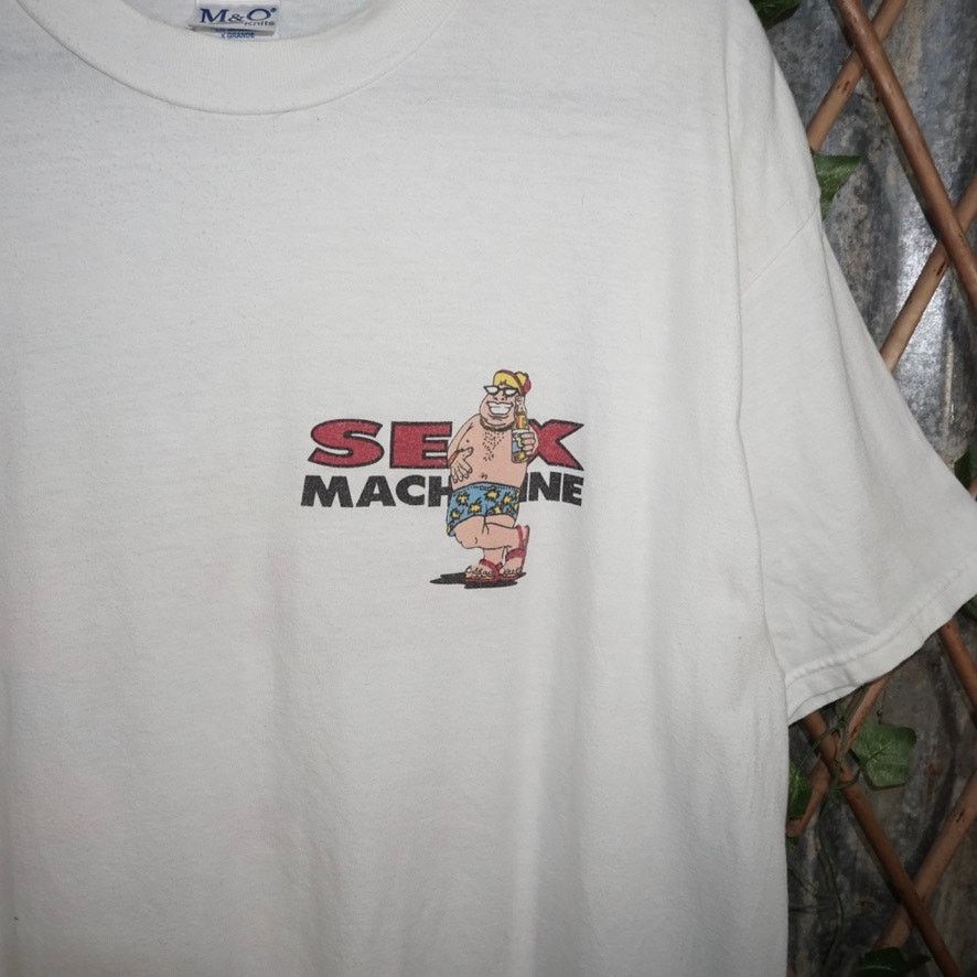 Vintage XL - Vintage Y2K sex machine big guy drinking beer t-shirt Size US XL / EU 56 / 4 - 4 Thumbnail