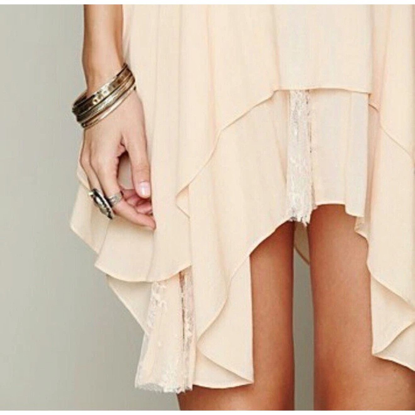 Free People RARE Free People Pieced Together Mini Slip Dress| Boho Indie Size L / US 10 / IT 46 - 5 Thumbnail