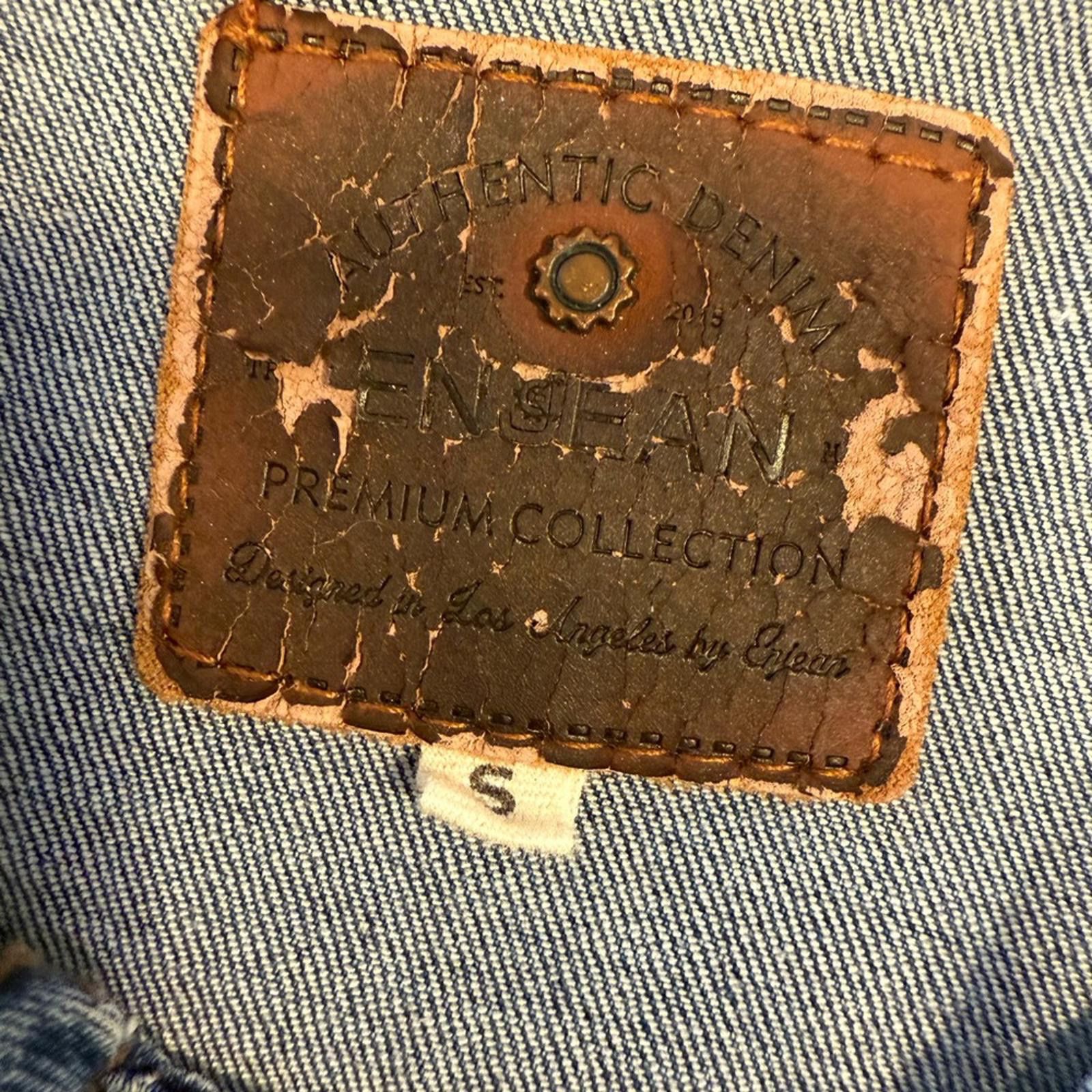 Other ENJEAN denim jeans jacket distressed medium wash stretch SM Size S / US 4 / IT 40 - 8 Thumbnail