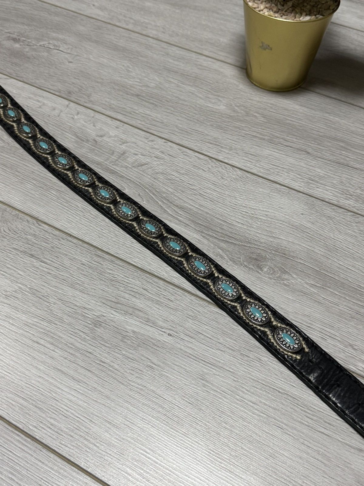 Sendra Sendra x Crumrine gold buckle eagle leather studded belt Size ONE SIZE - 6 Thumbnail