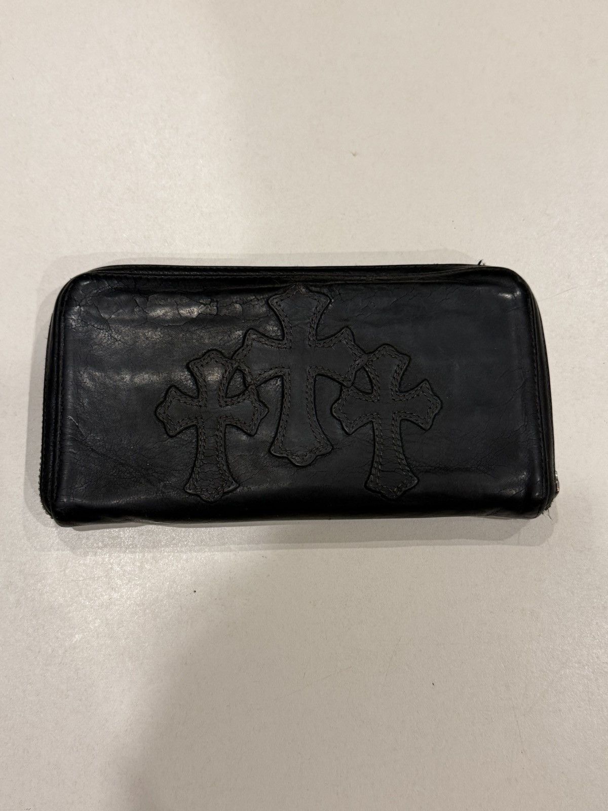 Chrome Hearts Chrome Hearts 3 Cemetery Cross Patch Leather RecF Zip Wallet Size ONE SIZE - 1 Thumbnail