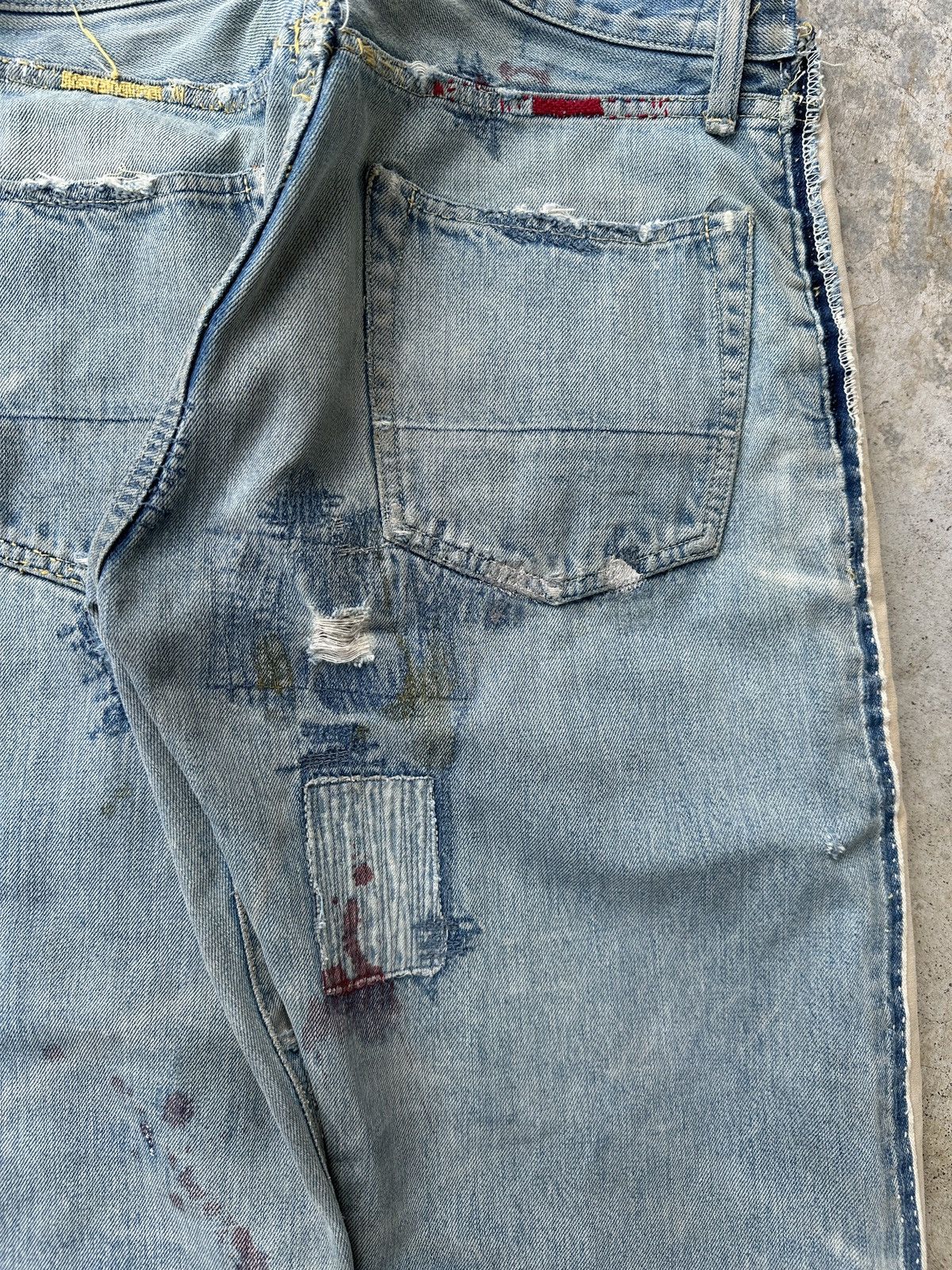 Kapital Kountry Boro Patchwork Denim Track pant Remake Size US 35 - 16 Thumbnail