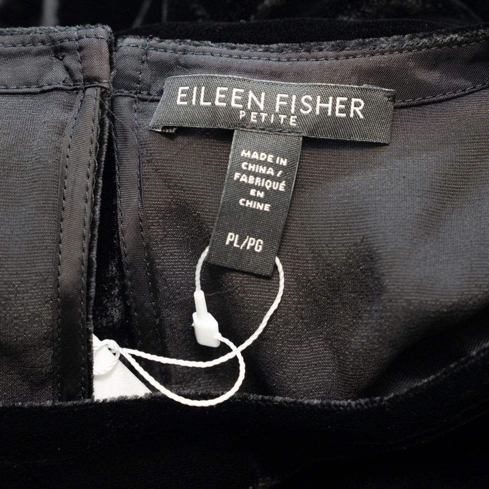 Eileen Fisher Eileen Fisher. Silk Blend Velvet Crew Neck Dress. Size L / US 10 / IT 46 - 3 Thumbnail