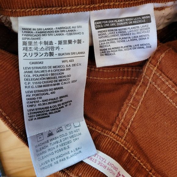 Levi's Levis 724 Straight Corduroy Pants 25" Rust Cotton button Fly Size 25" / US 0 / IT 36 - 9 Thumbnail