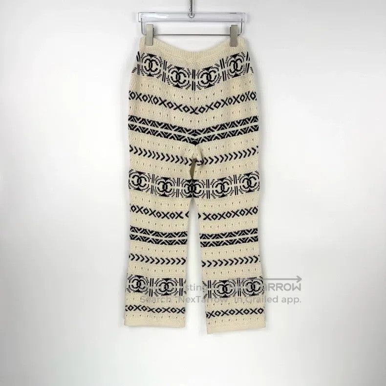 Chanel Chanel Beige full-print knitted gold buckle double pocket Size 24" / US 00 / IT 34 - 3 Thumbnail