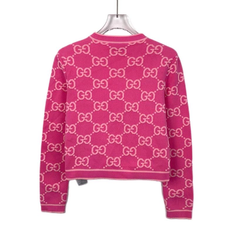 Gucci Gucci 24 styles of pink logo jacquard full-print cotton kni Size US XS / EU 42 / 0 - 2 Thumbnail