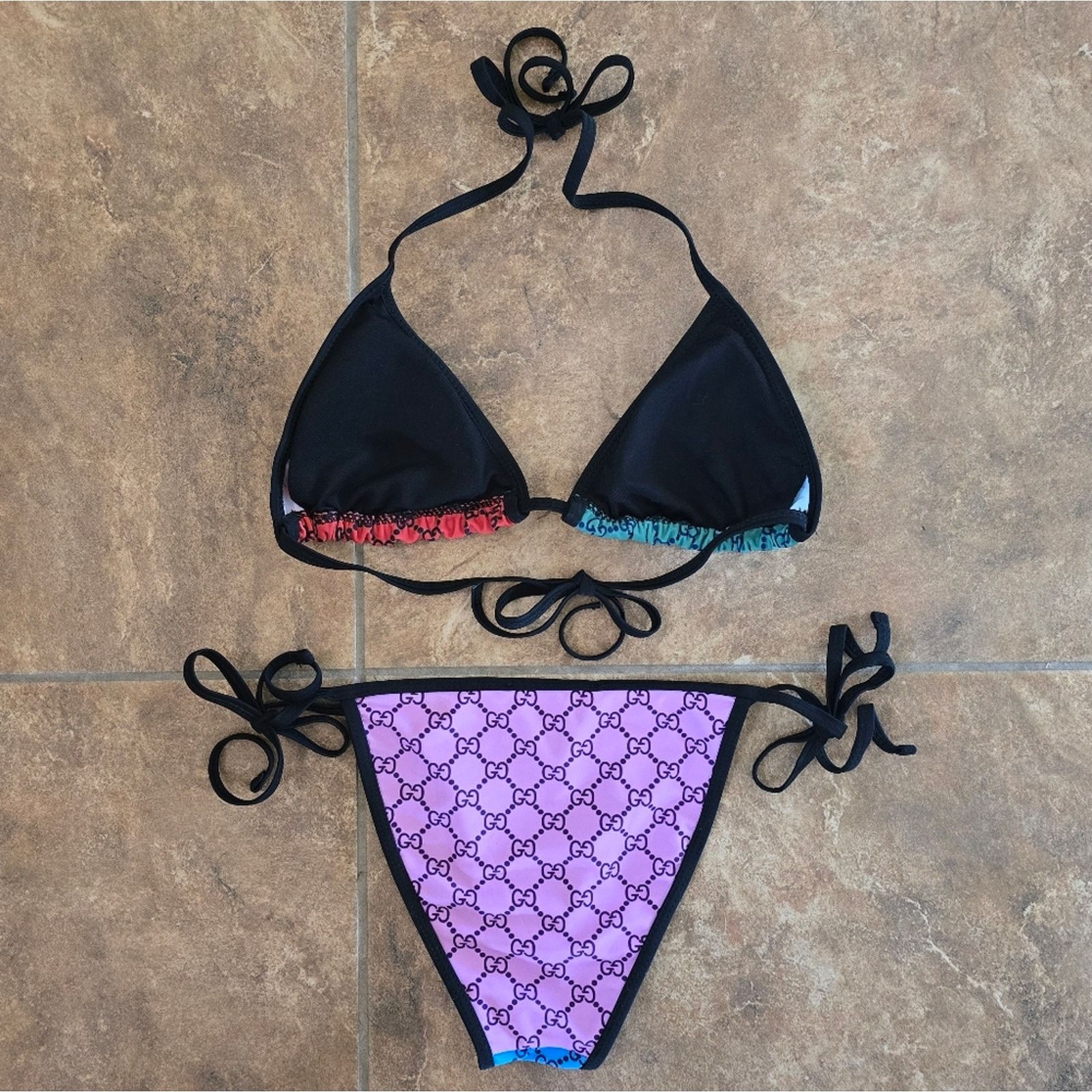 Gucci Multicolored | GUCCI | GG Monogrammed Bikini Set Size ONE SIZE - 5 Thumbnail