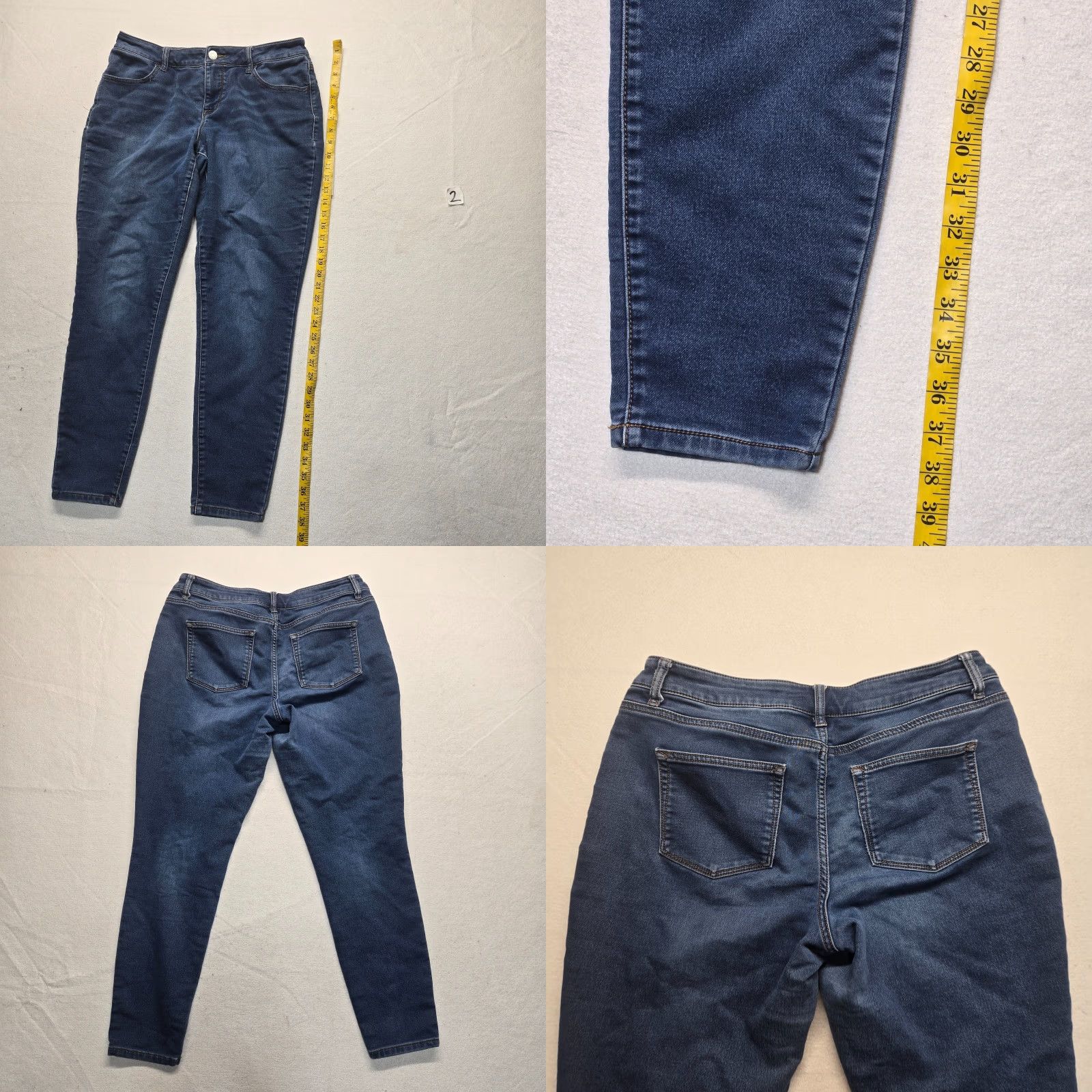 Vintage Maurices Jeans Blue Mid Rise Slim Stretch Distressed Denim Preppy Womens L Large Regular Size 36" / US 14 / IT 50 - 8 Thumbnail