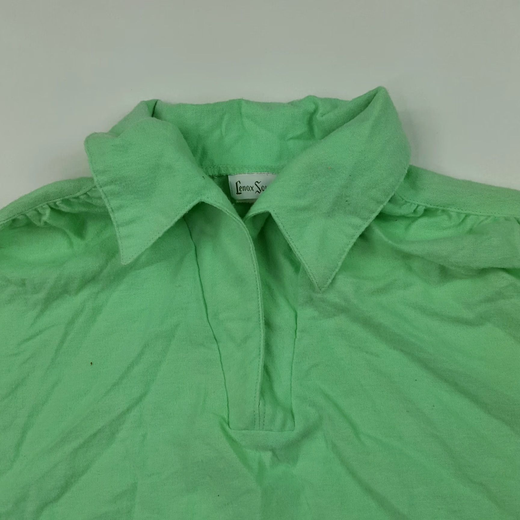 Vintage VINTAGE Mint Green Fleece Polo Shirt Men's Size Large Long Sleeve Collared Retro Polo Shirt Size US L / EU 52-54 / 3 - 2 Thumbnail