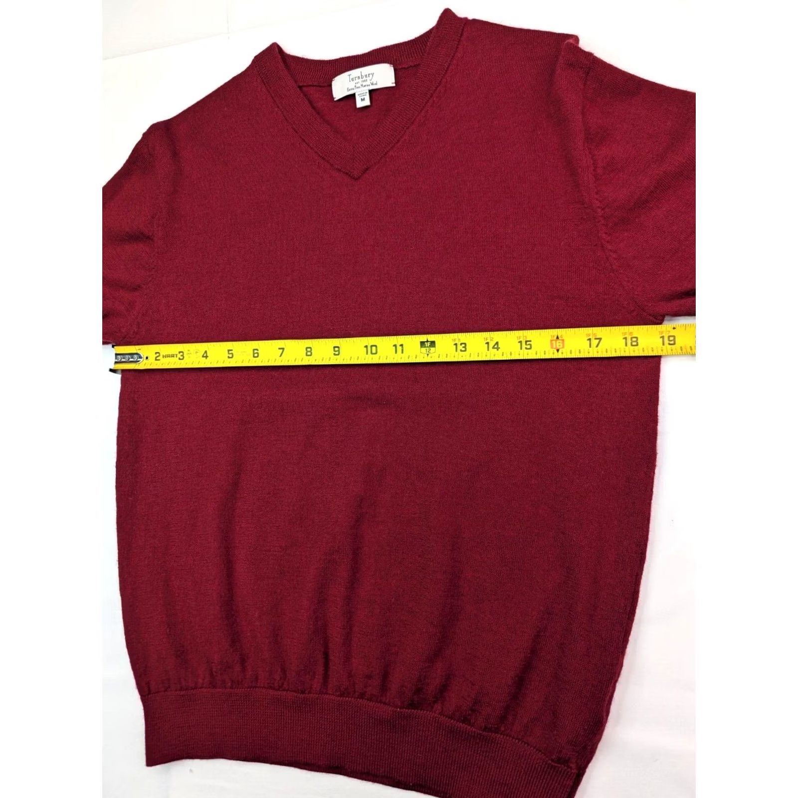 Vintage Turnbury Merino Wool Long Sleeve V-Neck Pullover Sweater Men M Cranberry Red Size US M / EU 48-50 / 2 - 5 Thumbnail