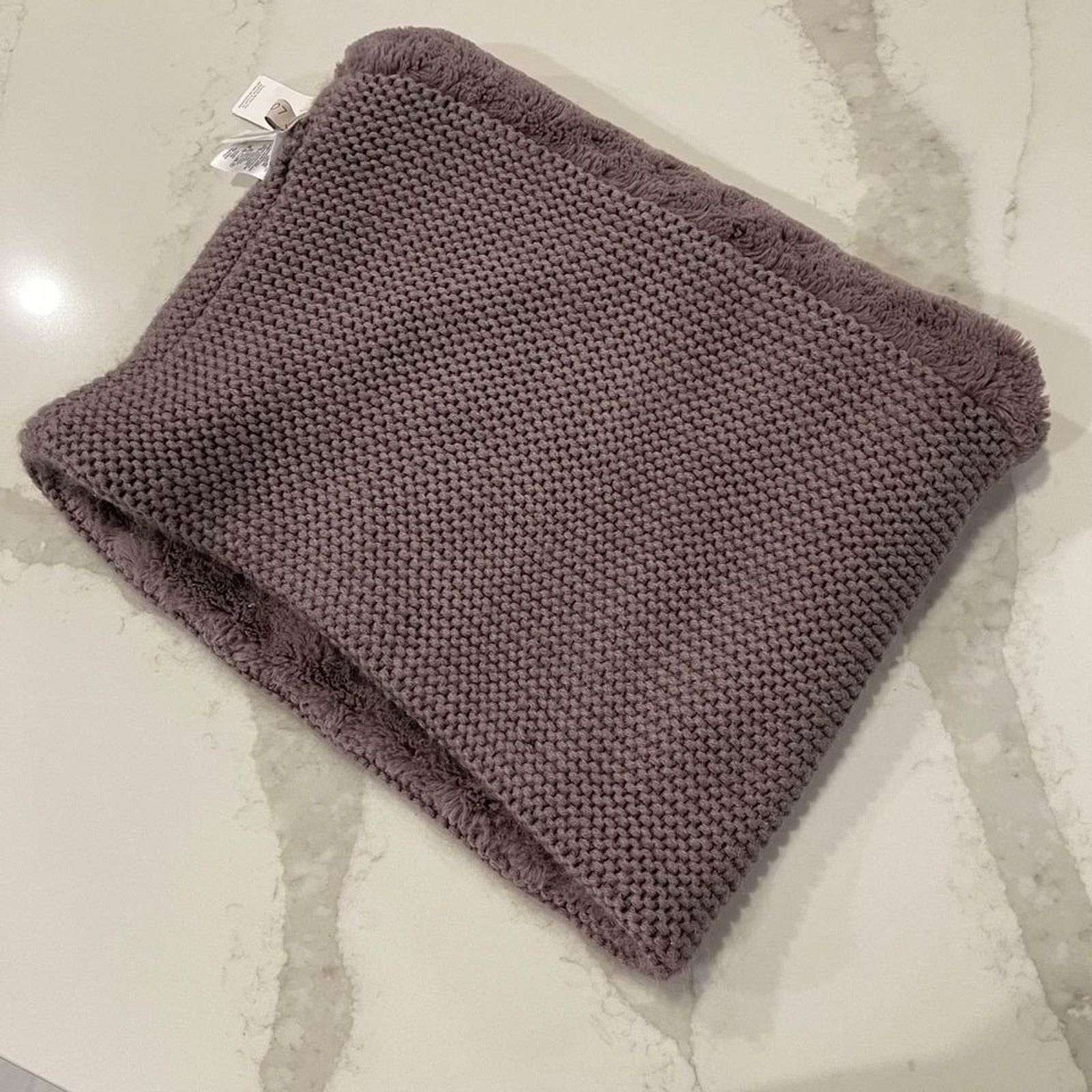Loft Loft NWT Faux Fur Muff Scarf Brown Patterned Knit Inside Size ONE SIZE - 2 Thumbnail
