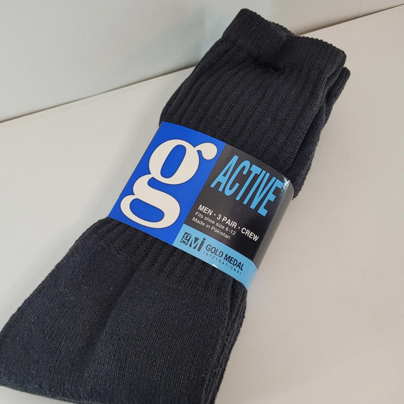 Other Gold Medal Men’s Black Crew Socks 3-Pair Size 6–12 – NEW Size ONE SIZE - 1 Thumbnail