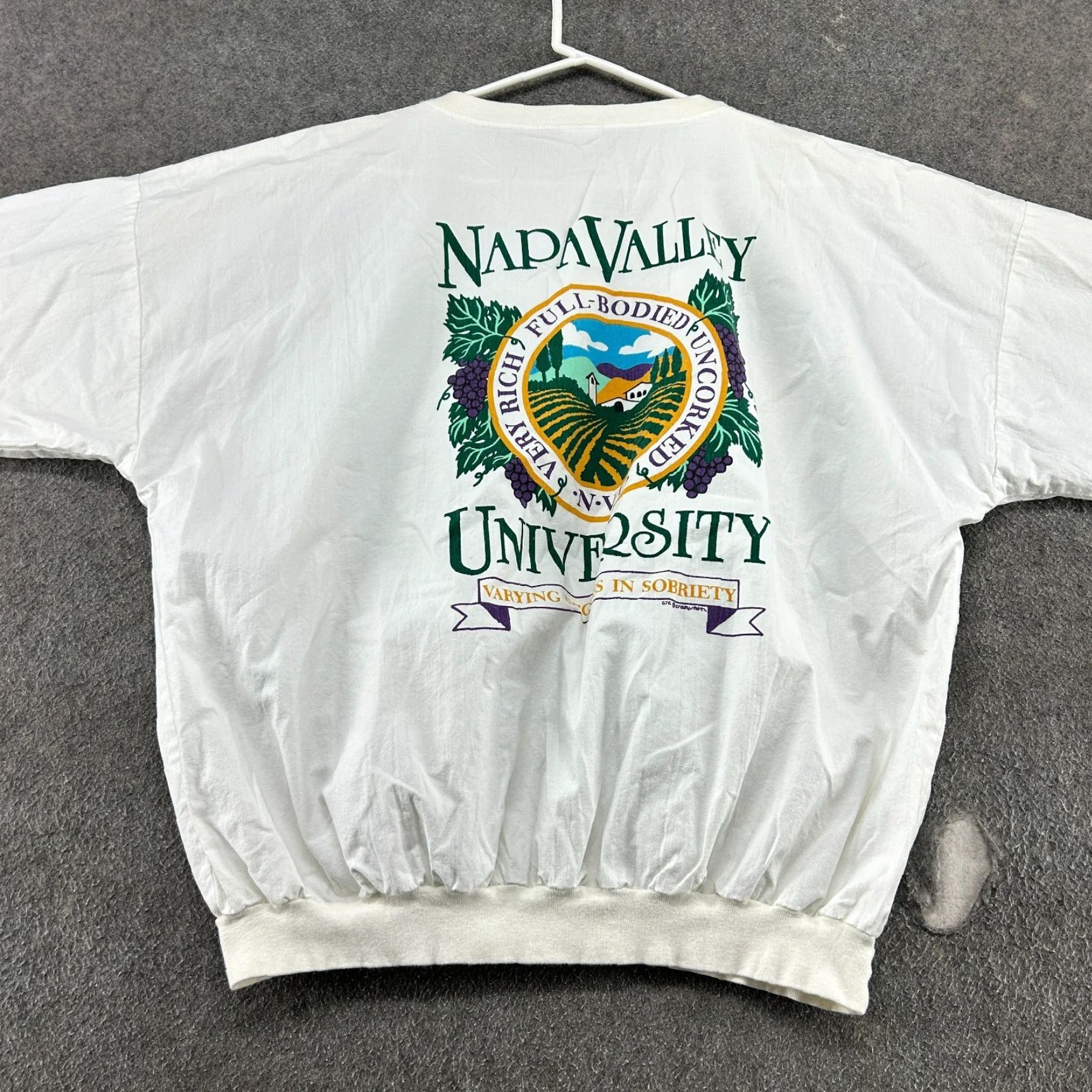 Vintage VINTAGE Crazy Shirts Sweatshirt Men XL White Nike USA 90s Crew Neck Long Sleeve Graphic Print Logo Pullover Cotton Fleece USA Men XL White 90s Size US XL / EU 56 / 4 - 6 Thumbnail