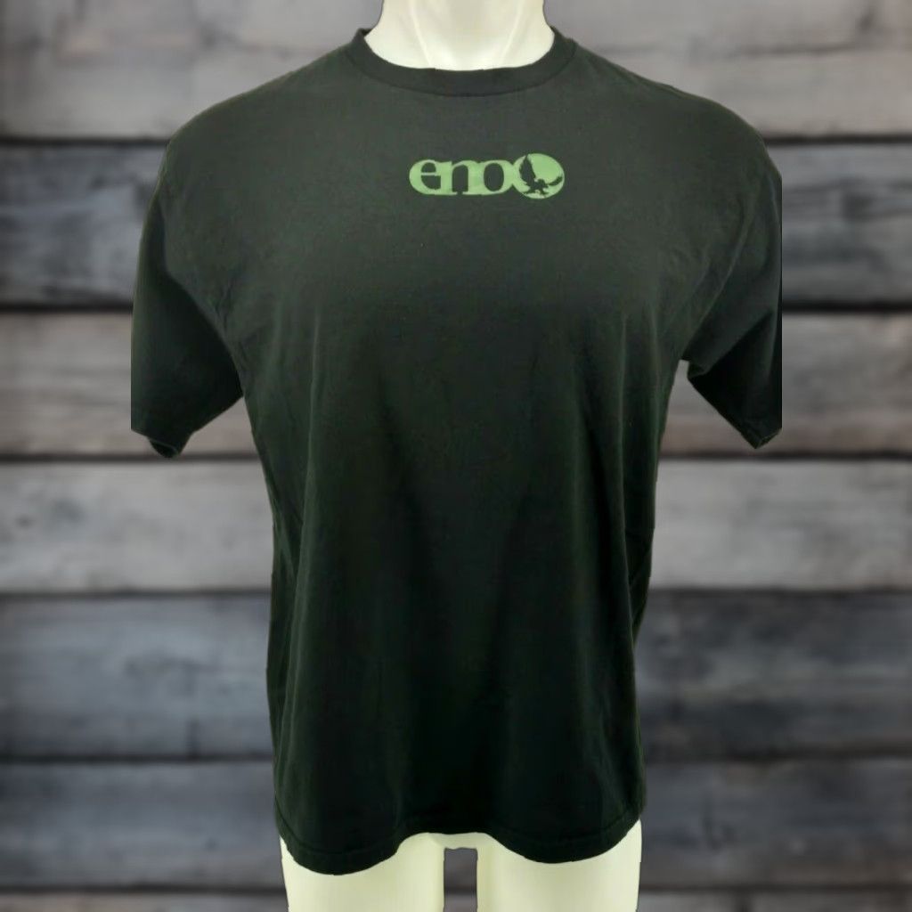 Gildan Gildan T-Shirt Mens ENO Hammock Black 2-Sided Graphic Regular Fit Crew Neck Short Sleeve Medium/Adult Mens Black Graphic Print Logo 2-Sided Preowned Size US M / EU 48-50 / 2 - 1 Thumbnail