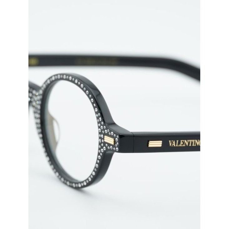 Valentino Valentino VLX-185B Eyeglasses Black with Stones 43mm Round Size ONE SIZE - 2 Thumbnail