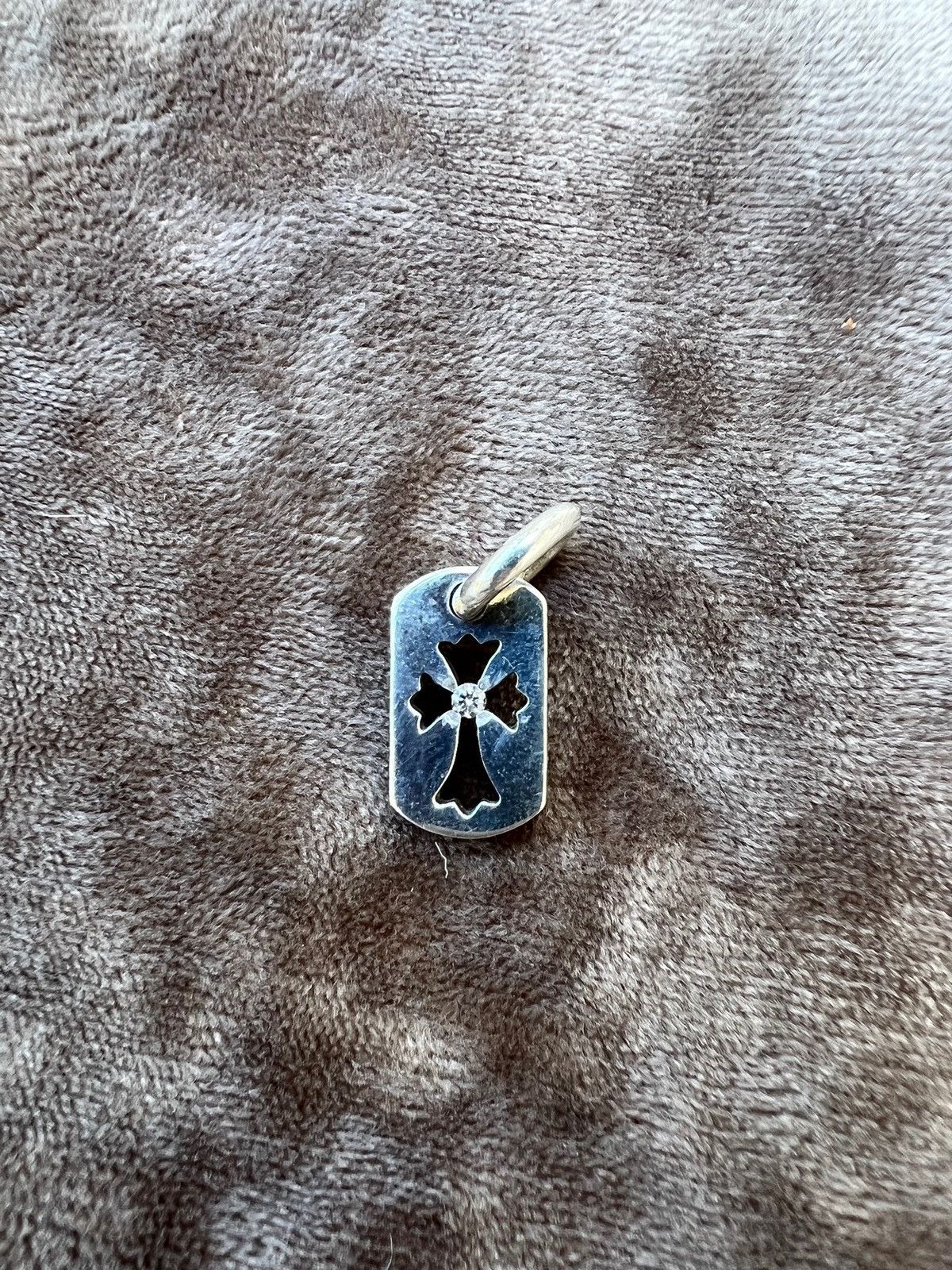 Chrome Hearts Chrome Hearts Mini Dog Tag Pendant w Diamond | Grailed