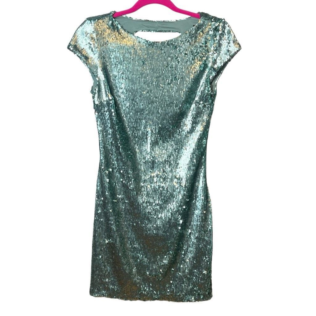Zara Zara Basic Collection Green Sequin Mini Dress XS Size XS / US 0-2 / IT 36-38 - 9 Thumbnail