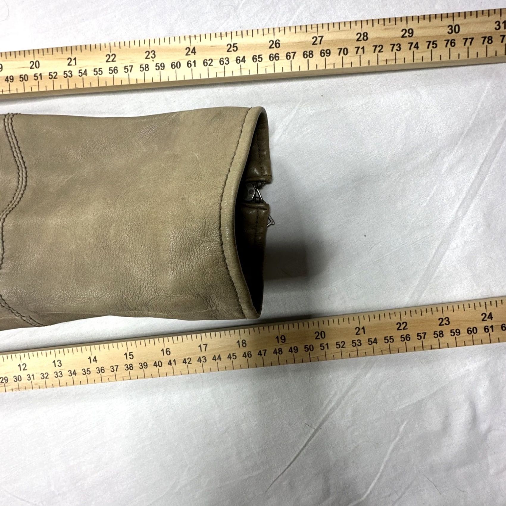 Banana Republic Banana Republic Jacket Women XL Leather Bomber Moto Full Zip Beige Vintage Size XL / US 12-14 / IT 48-50 - 7 Thumbnail