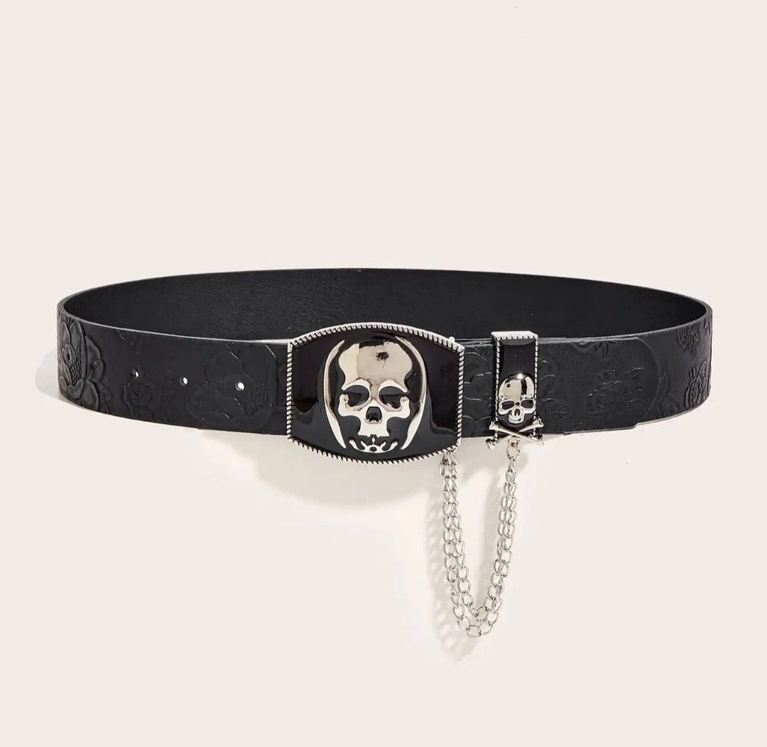 Japanese Brand Peony Skull Buckle Belt Size ONE SIZE - 3 Thumbnail