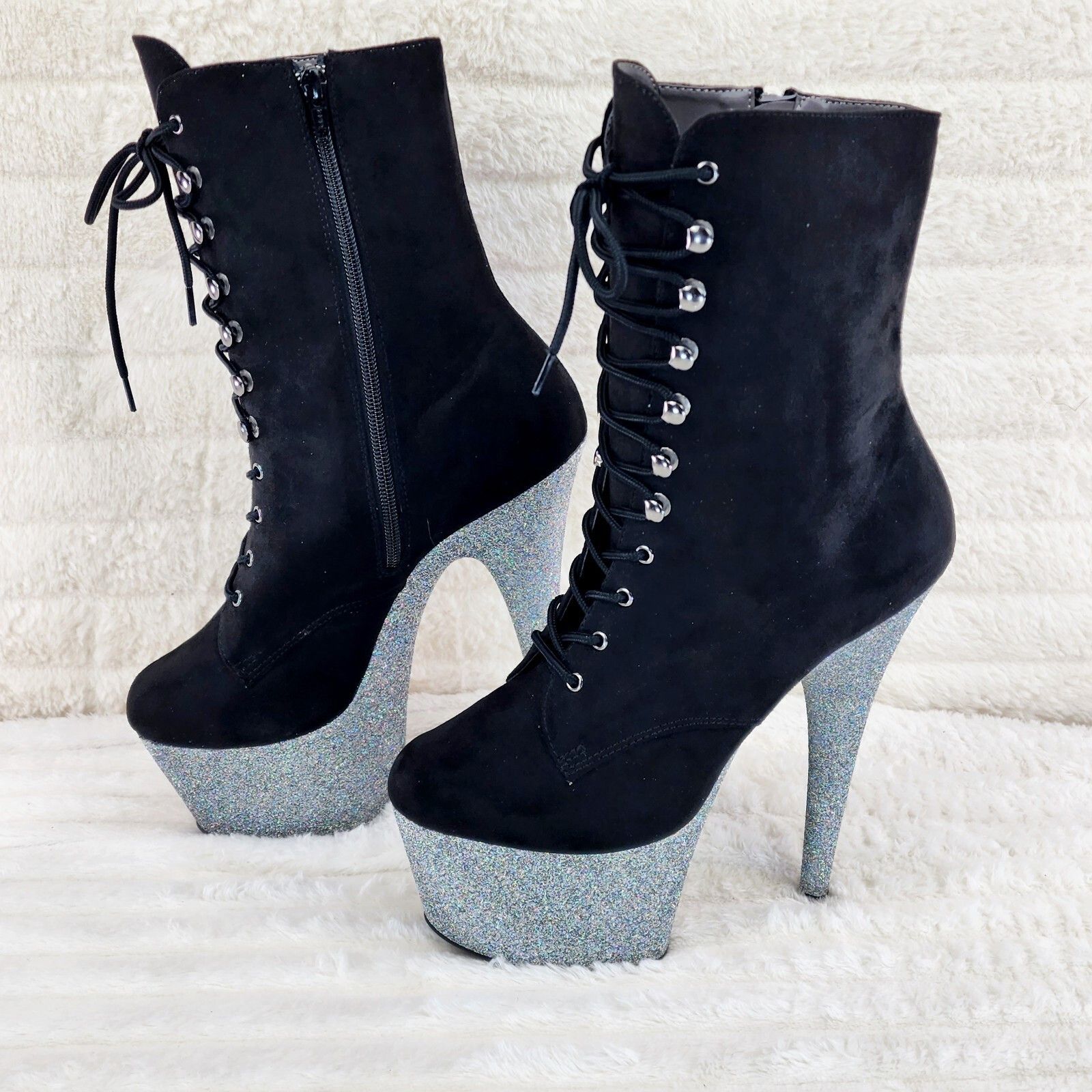 Other Adore 1020FSMG Black FS Hologram Glitter 7" High Heel Platfo Size US 11 / IT 41 - 3 Thumbnail
