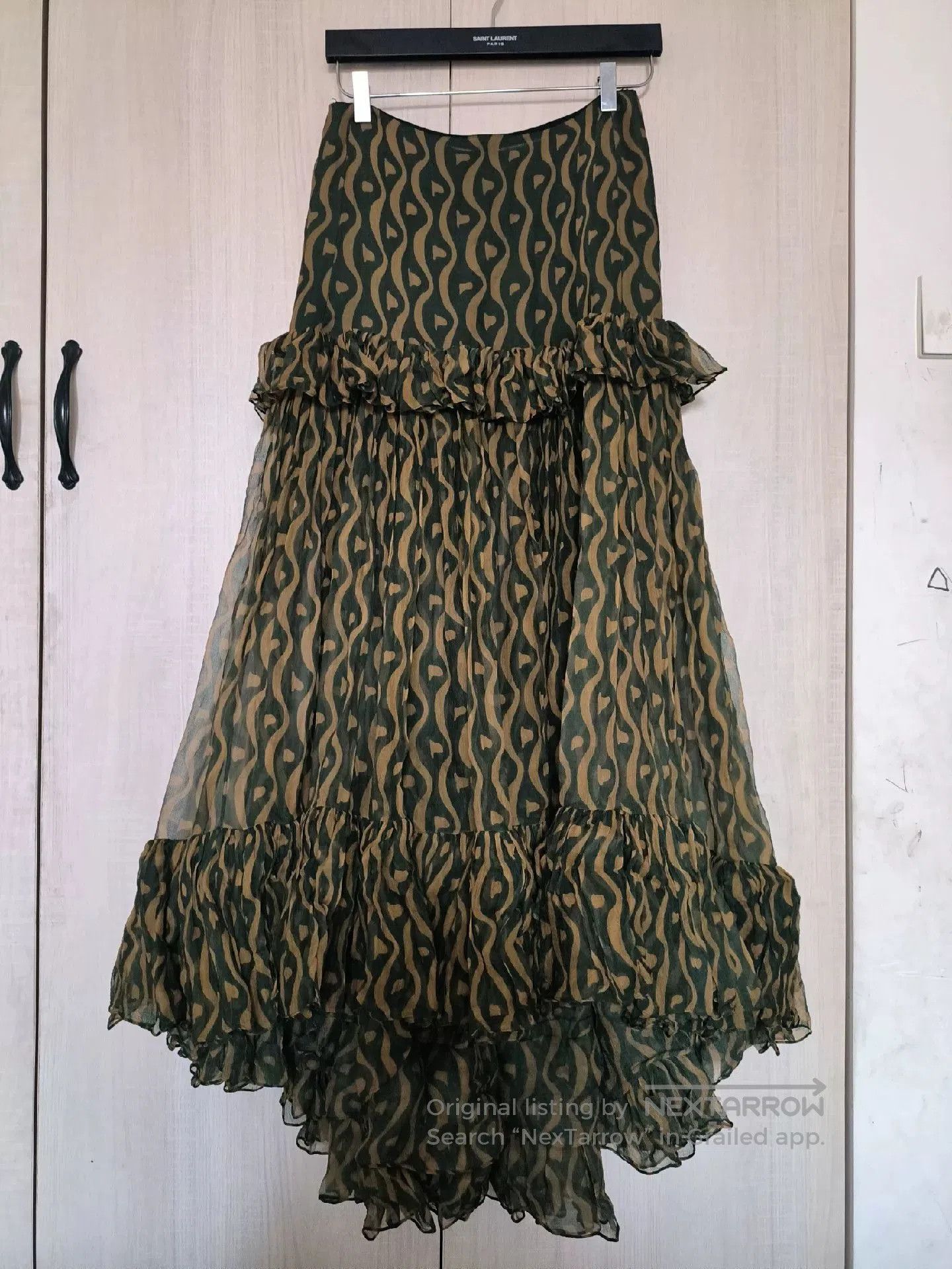 Saint Laurent Paris Saint Laurent 24SS Ruffled Midi Skirt. Size 37" - 1 Thumbnail