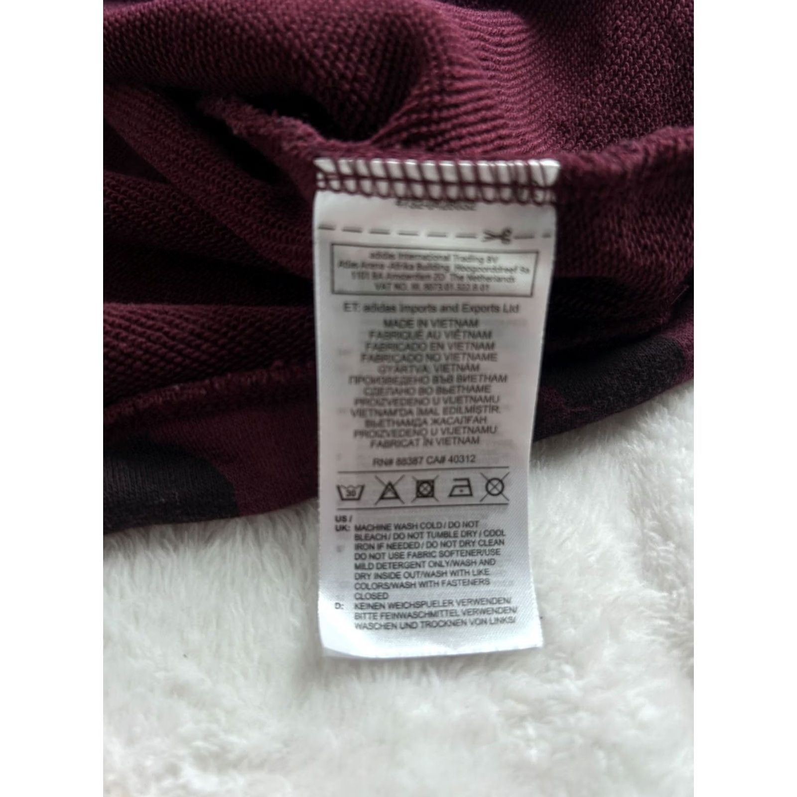 Adidas Adidas Originals Womens Bellista Allover Print Sweatshirt Pullover Small Burgundy Size S / US 4 / IT 40 - 7 Thumbnail