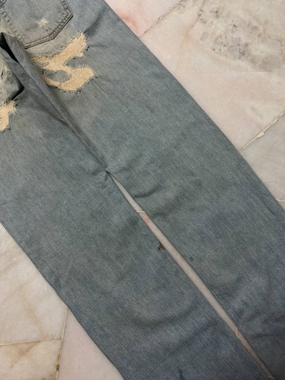 Vintage 💥Sashiko Boro Kapital Style Thrashed Rusty Jeans By Zara 90s Size US 34 / EU 50 - 17 Thumbnail