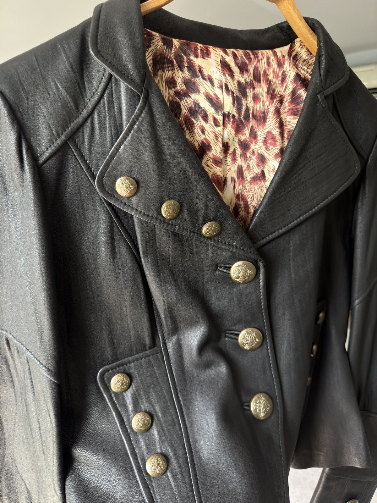 Other Vintage Napoleon Button Real Leather Jacket Blazer Size US S / EU 44-46 / 1 - 7 Thumbnail
