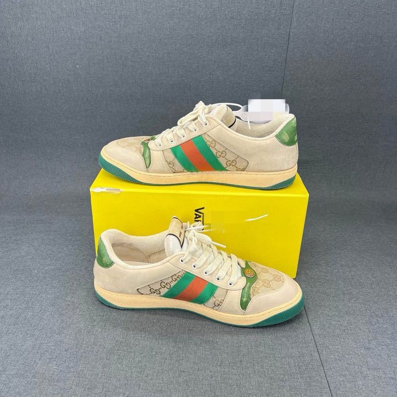 Gucci Gucci Screener Green Leather Low-Top Sneakers - Size US 9.5 / EU 42-43 - 6 Thumbnail
