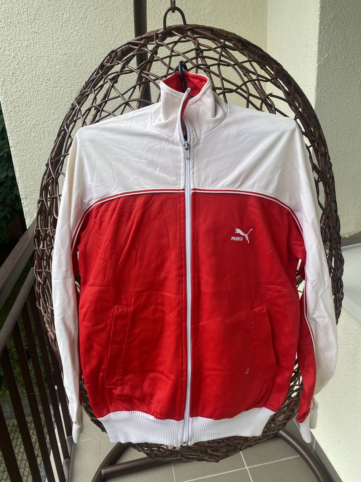 Vintage sweatshirt ultra rare puma poland zip 80s