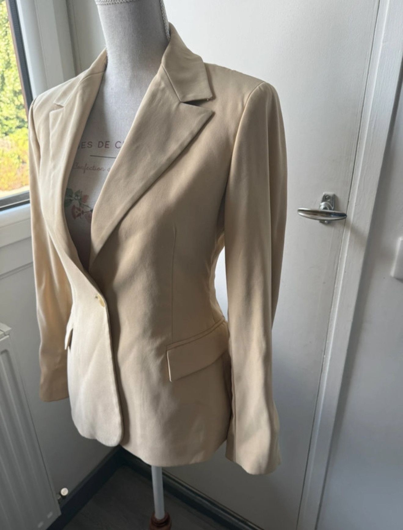 Versace Jeans Couture Vintage Beige Tailored Blazer – Minimal / Old Money Style Size L / US 10 / IT 46 - 2 Thumbnail