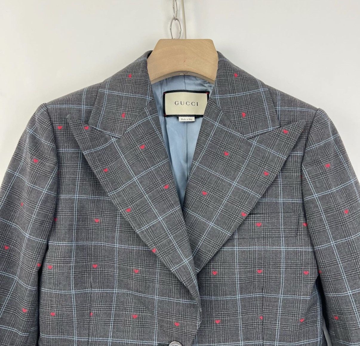 Gucci Gucci/Heart Embroidered Plaid Blazer K12 Size S / US 4 / IT 40 - 4 Thumbnail