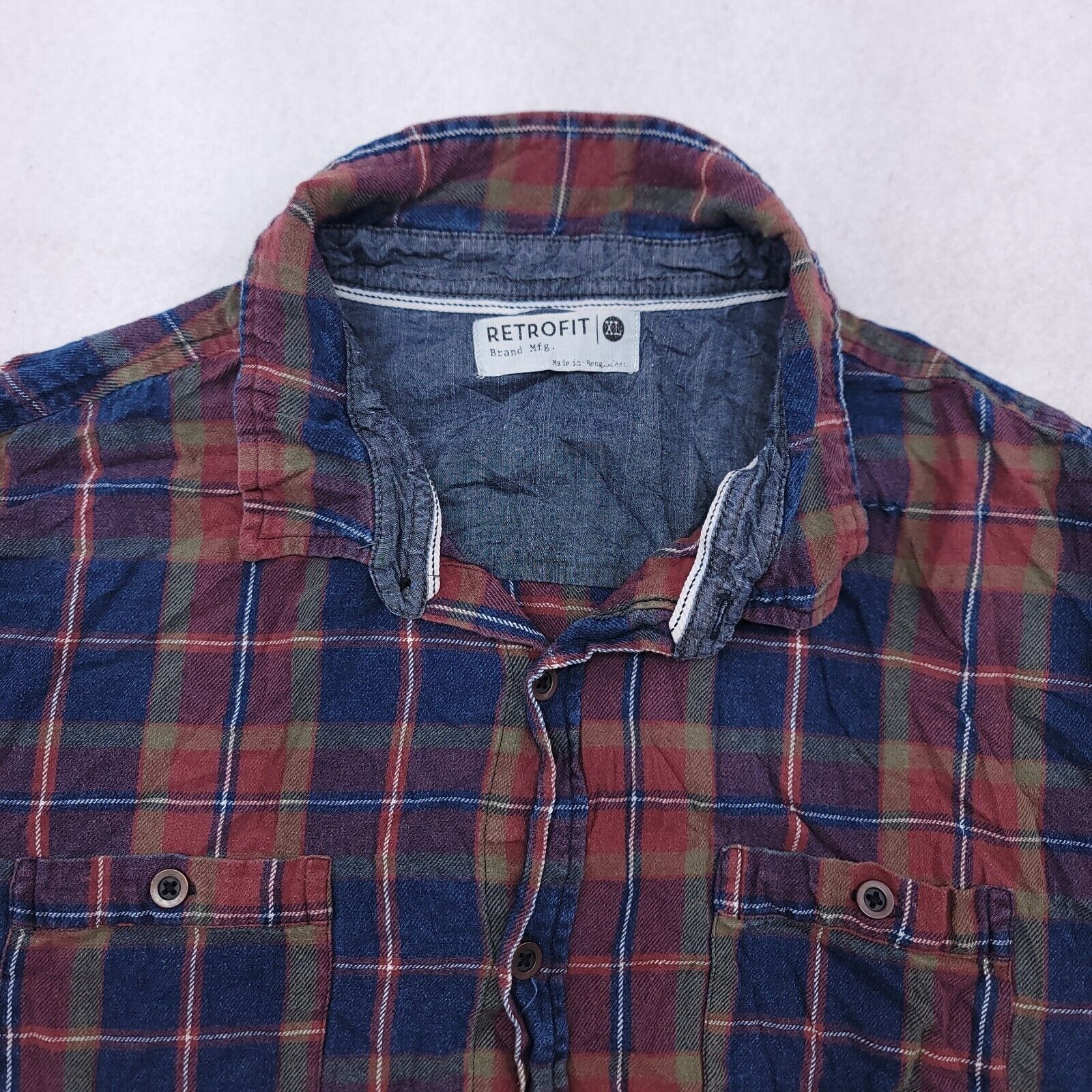 Retrofit Retrofit Tartan Flannel Button Up Shirt Men Size XL Blue Red Size US XL / EU 56 / 4 - 1 Thumbnail