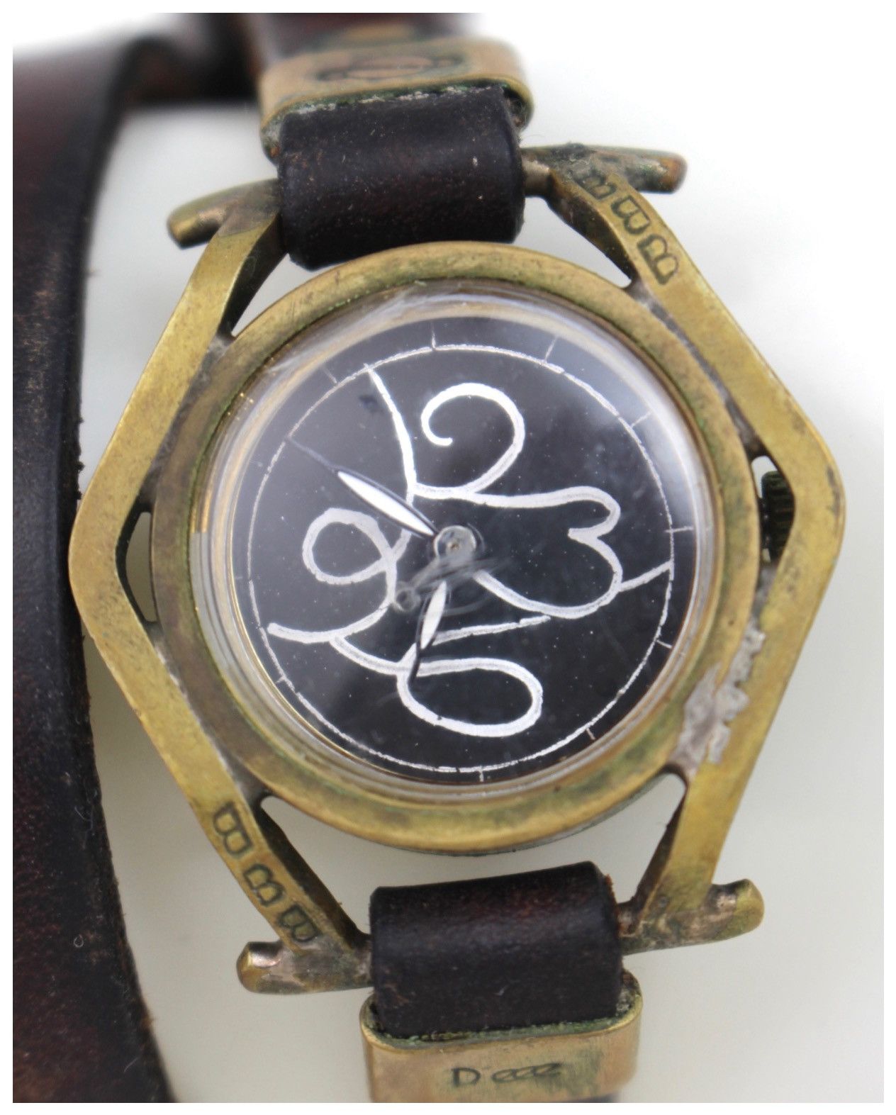 Hysteric Glamour 2000S DEEE ONE-OFF HANDMADE BRASS FRAME WRAP LEATHER WATCH Size ONE SIZE - 10 Thumbnail