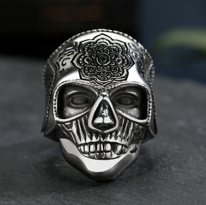 Japanese Brand × Jewelry × Vintage Unique Heavy Sugar Skull Ring Size ONE SIZE - 1 Thumbnail